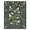 Elegant Sage Botanical Scroll Vine Rug
