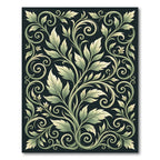 Elegant Sage Botanical Scroll Vine Rug