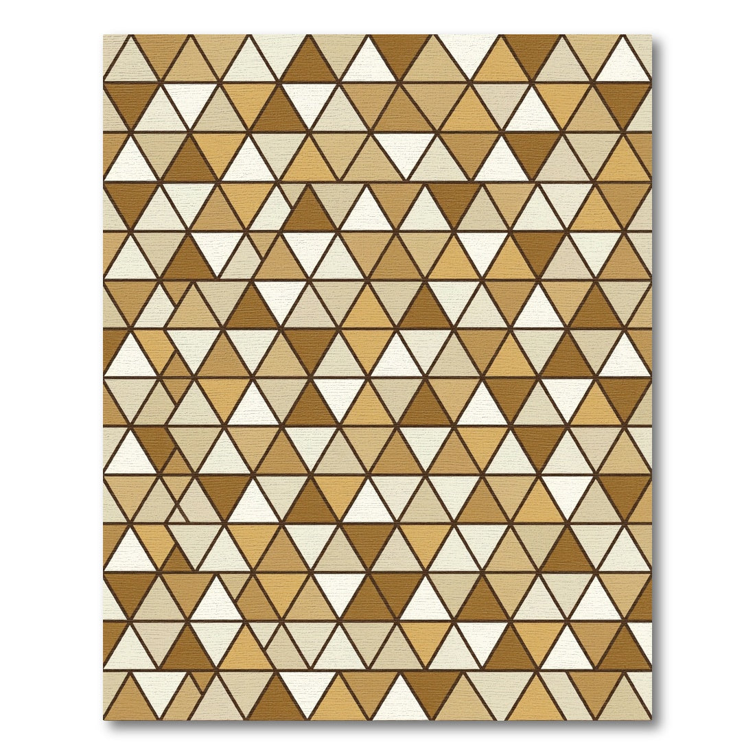 Earthy Tan Gradient Triangles Rug