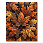 Golden Autumn Maple Leaf Collage Rug