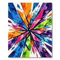Vibrant Rainbow Shards Abstract Explosion Rug