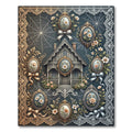 Gothic Floral Cottage Spiderweb Frame Rug