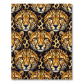 Bold Golden Cheetah Face Repetitive Rug