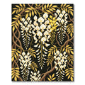 Elegant Gold Wisteria Floral Vine Rug