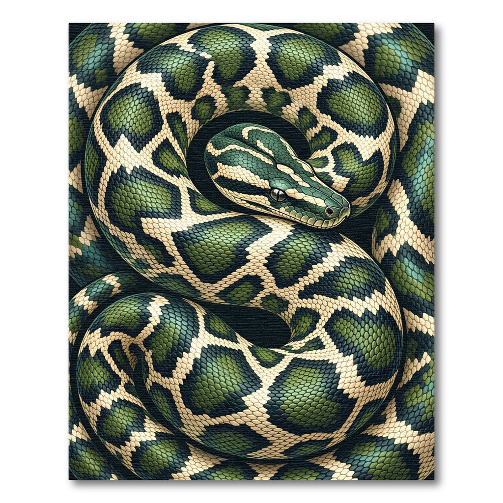 Emerald Green Coiled Serpent Scales Rug