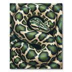 Emerald Green Coiled Serpent Scales Rug