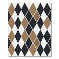 Modern Black Taupe Geometric Diamond Rug