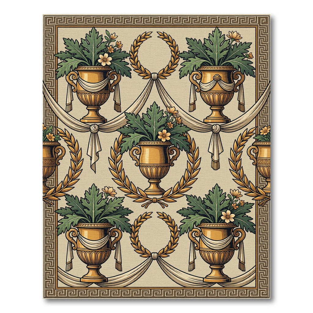 Golden Urn Laurel Garland Draping Rug