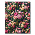 Elegant Pink Peony Rose Floral Bouquet Rug