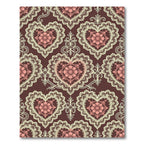 Romantic Pink Heart Lace Flourish Rug