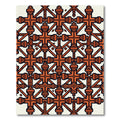 Burnt Orange Geometric Cross Grid Rug
