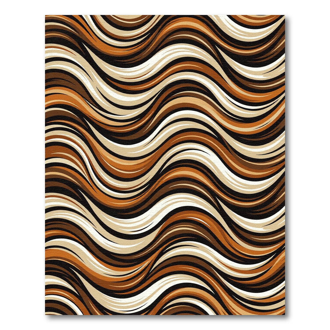 Earthy Tones Wavy Stripe Composition Rug