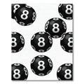 Graphic Black and White Number Eight Floating Spheres Rug