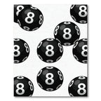 Graphic Black and White Number Eight Floating Spheres Rug