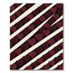 Dark Maroon Hearts on Diagonal Stripes Rug