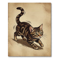 Tawny Tabby Feline Prowling Portrait Rug