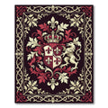 Royal Crimson Fleur-de-lis Heraldic Crest Rug