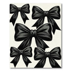 Elegant Black Bow Tie Illustration Rug