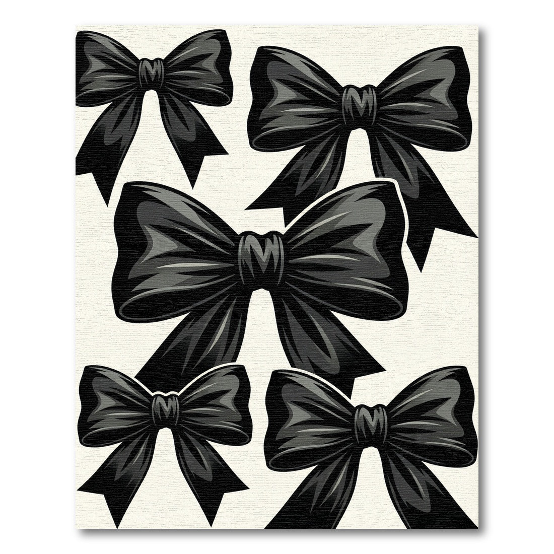 Elegant Black Bow Tie Illustration Rug