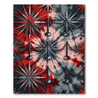 Red Black Starburst Tie Dye Rug