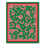 Green Red Candy Cane Stars Rug