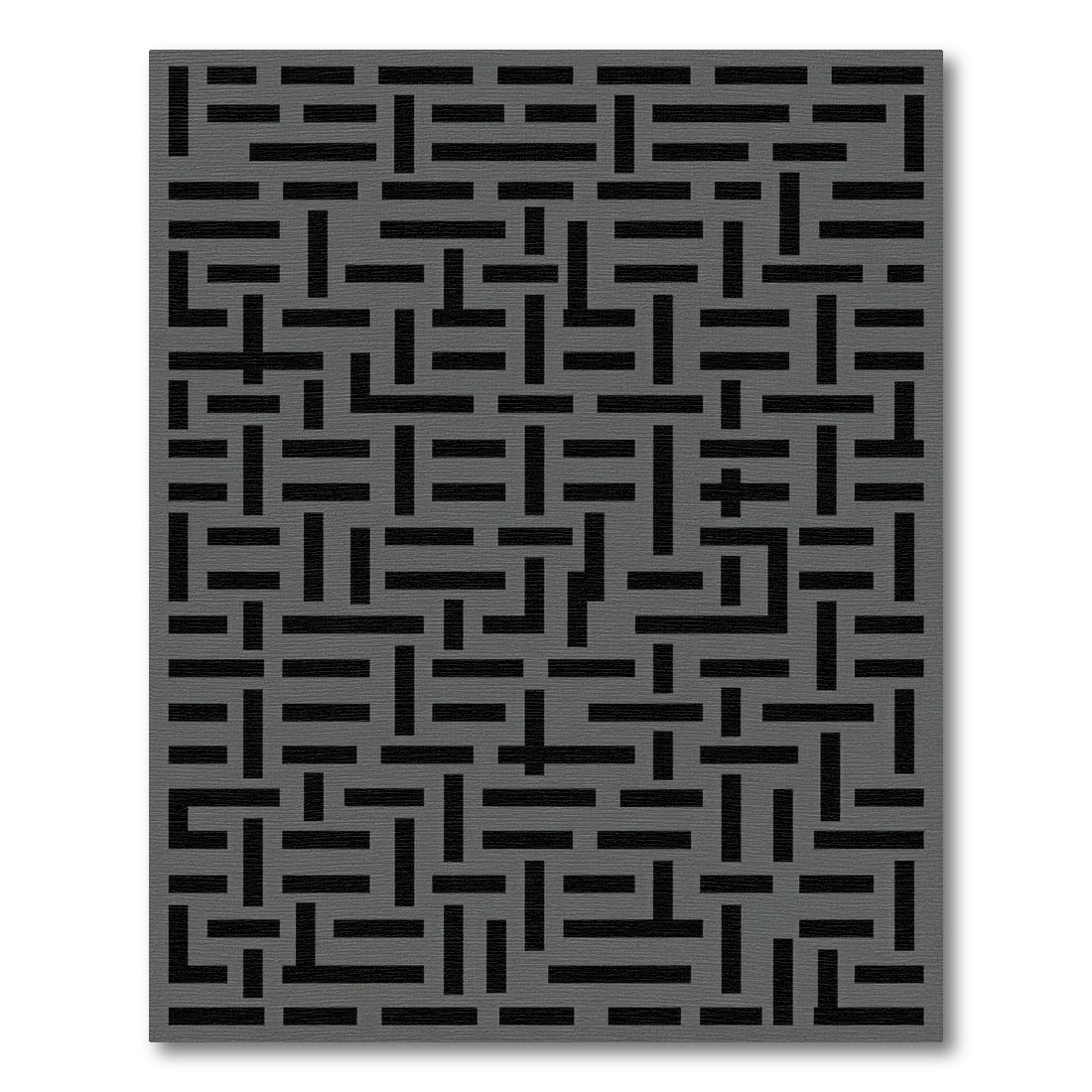 Dark Gray Interlocking Labyrinth Rug