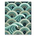 Aquatic Teal Wave Layered Arcs Rug