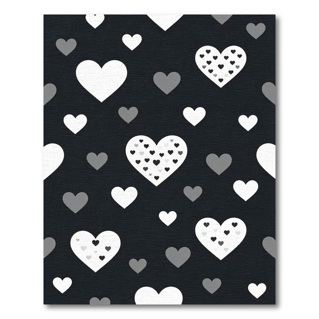 Modern Monochrome Heart Scattered Rug