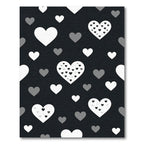 Modern Monochrome Heart Scattered Rug