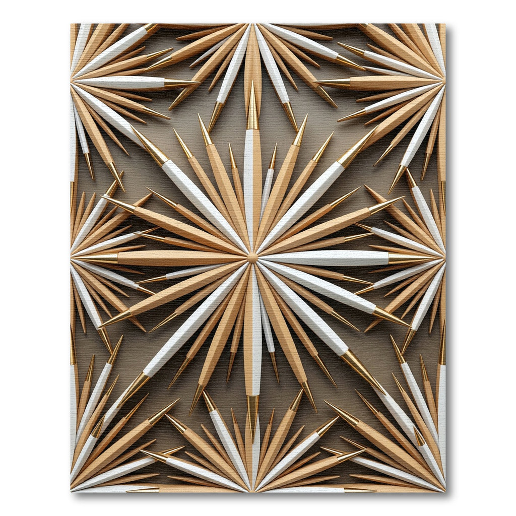 Golden Starburst Geometric Neutral Accent Rug