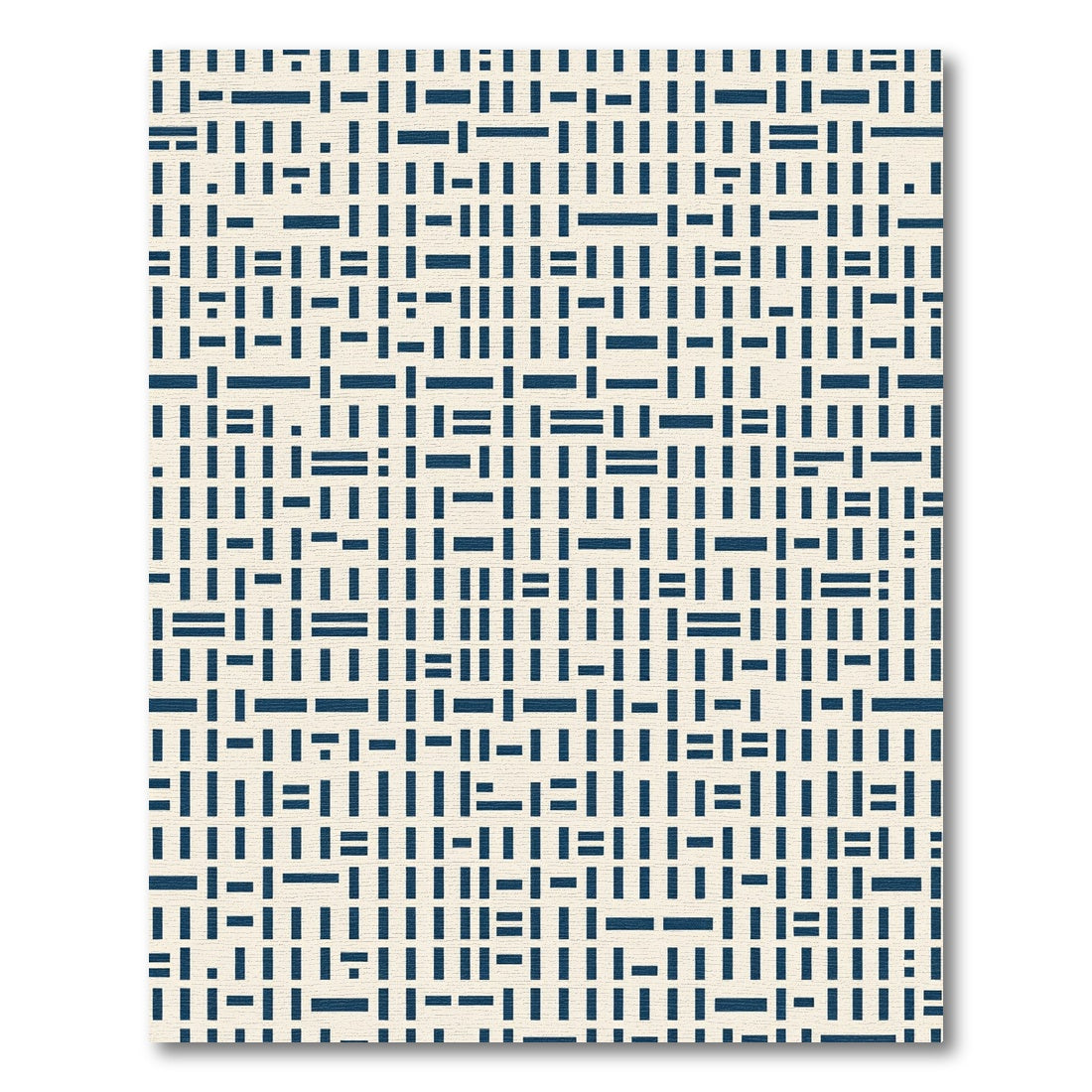 Modern Navy Crisp Grid Abstract Art Rug