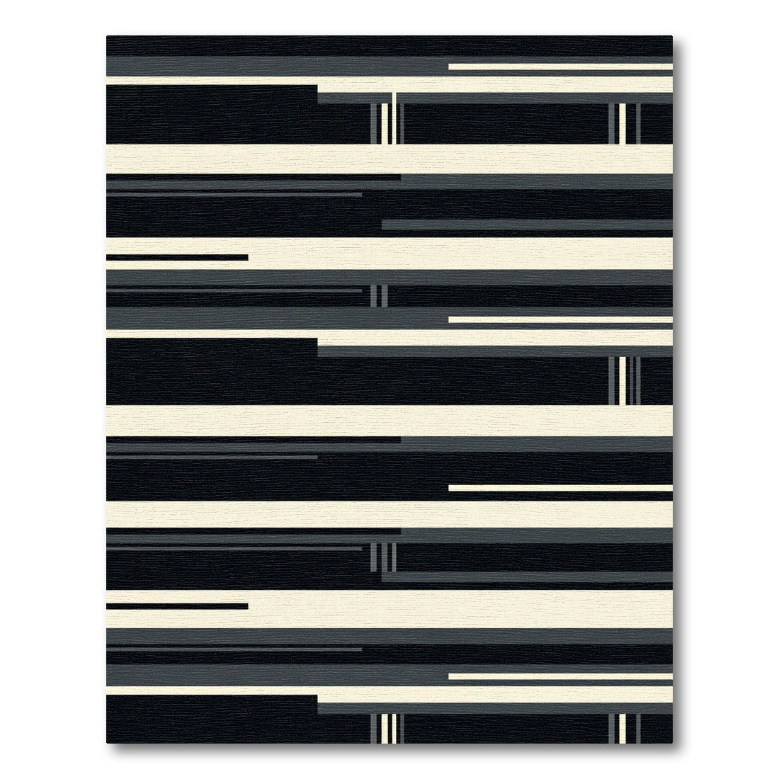 Minimalist Monochrome Horizontal Geometric Lines Rug