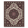 Deep Crimson Rose Floral Medallion Rug