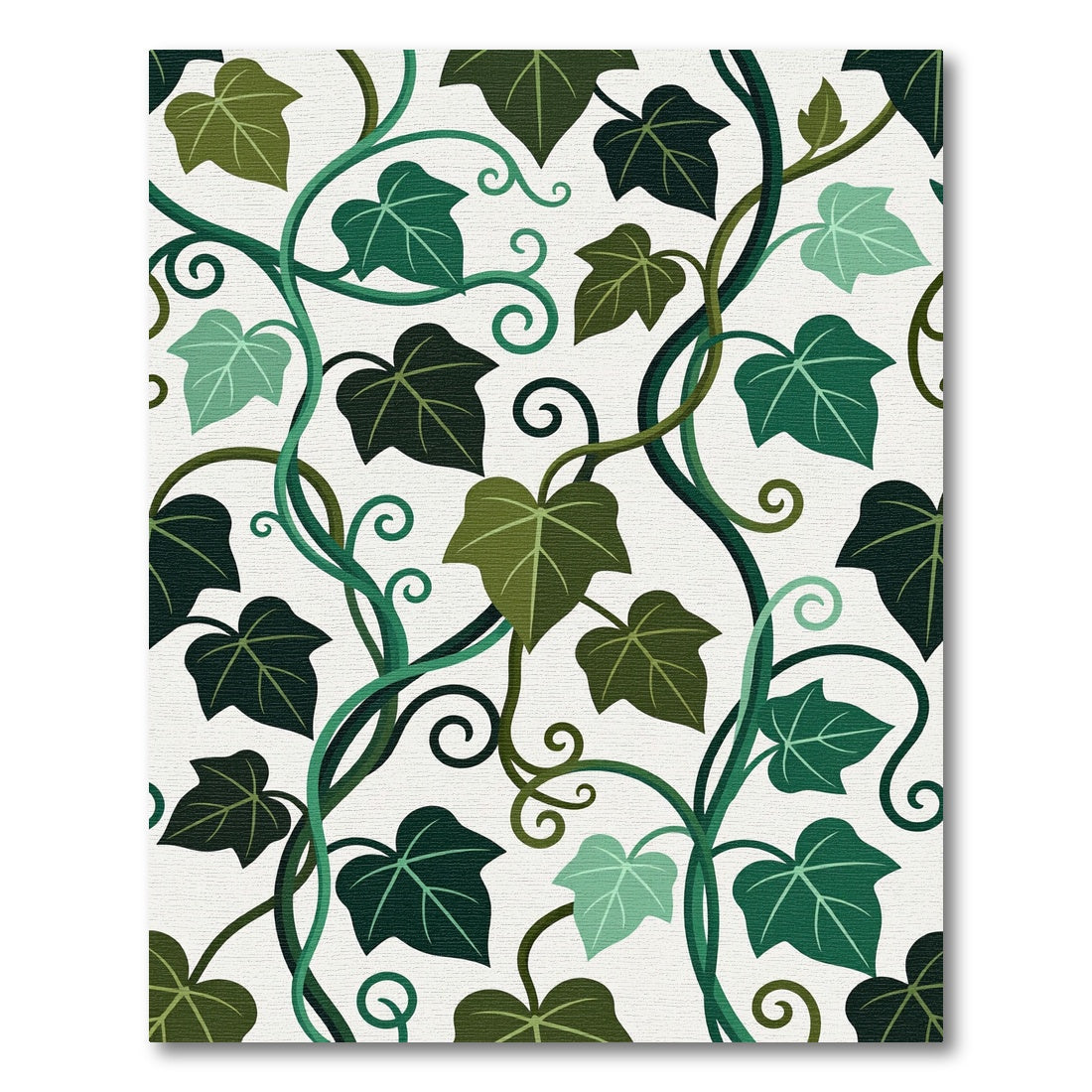 Charming Forest Ivy Green Botanical Wallpaper Rug