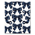 Elegant Navy Ribbon Bow Illustration Rug