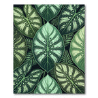 Lush Tropical Botanical Leaf Foliage Rug