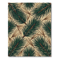 Rustic Evergreen Pine Needle Botanical Rug