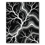 Striking White Branches Abstract Agate Rug