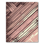 Crimson Abstract Striped Canvas Rug