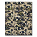 Black and White Spaniel Countryside Toile Rug