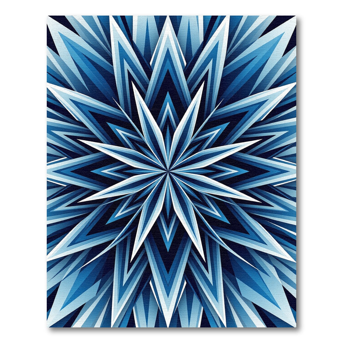 Celestial Midnight Blue Geometric Star Rug