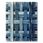 Woven Blue Wood Texture Rug