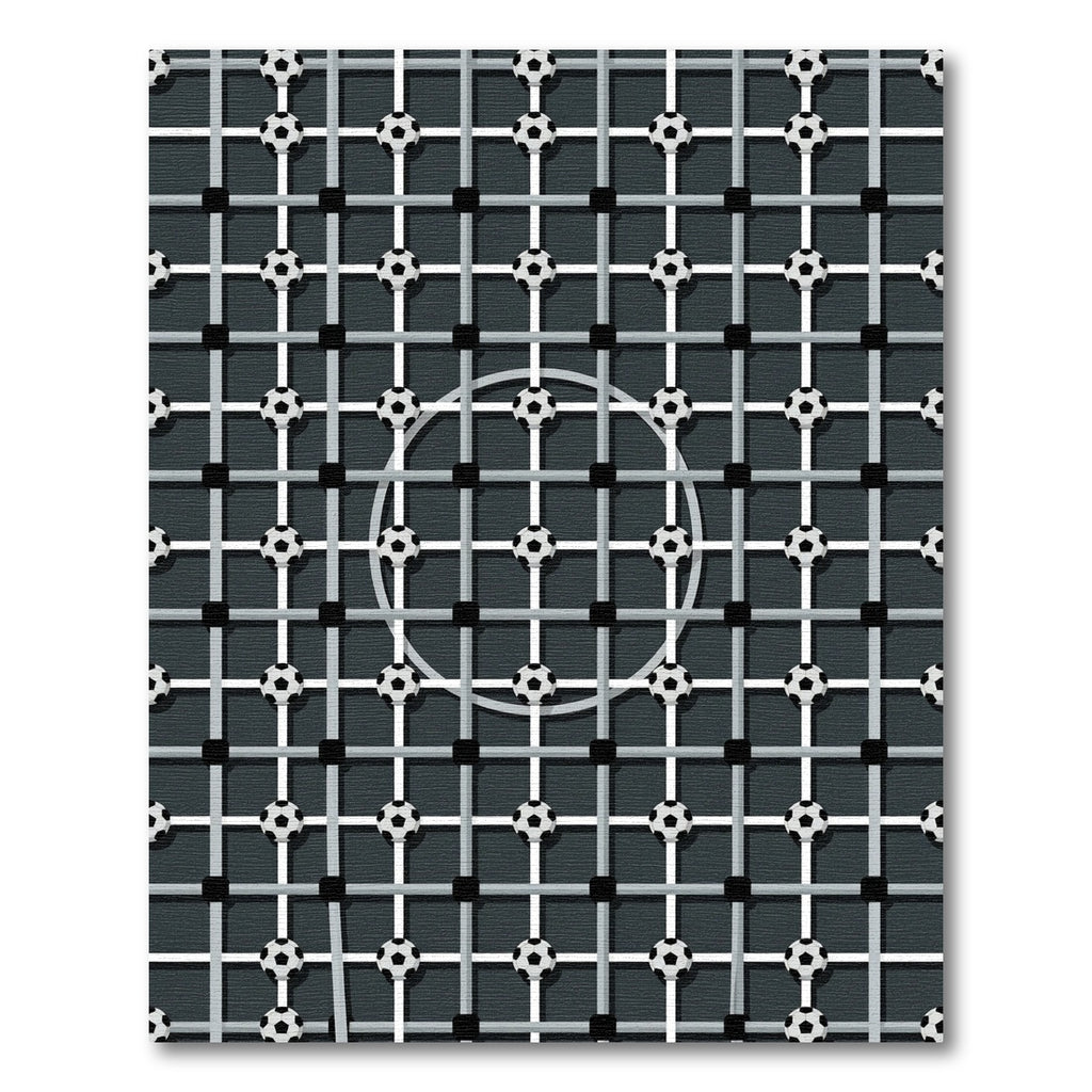Monochrome Grid Football Sphere Graphic Rug