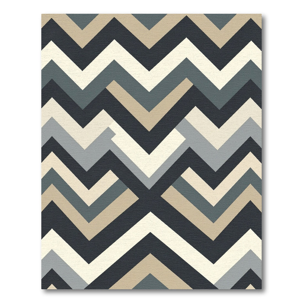 Modern Chevron Geometric Neutral Rug