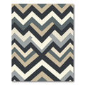 Modern Chevron Geometric Neutral Rug
