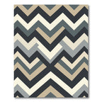 Modern Chevron Geometric Neutral Rug