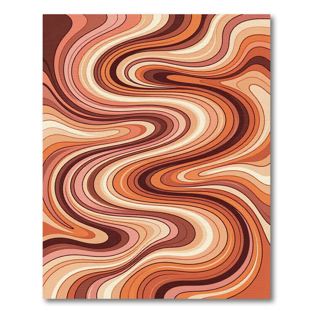 Warm Tones Swirling Abstract Rug