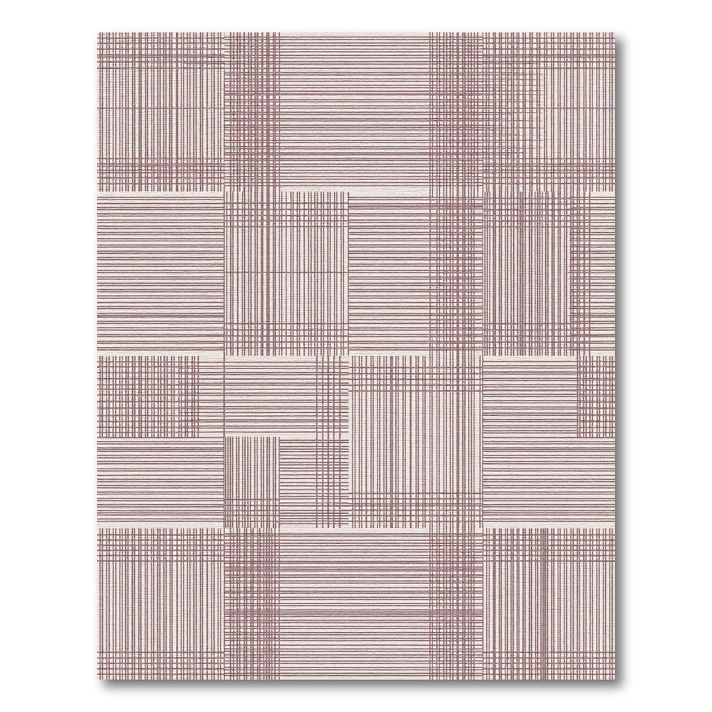 Plum Linear Geometric Patchwork Rug