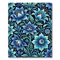 Deep Blue Floral Vine Imagery Rug