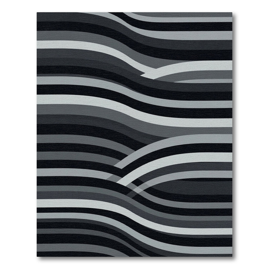 Monochrome Wavy Linear Abstract Wave Rug